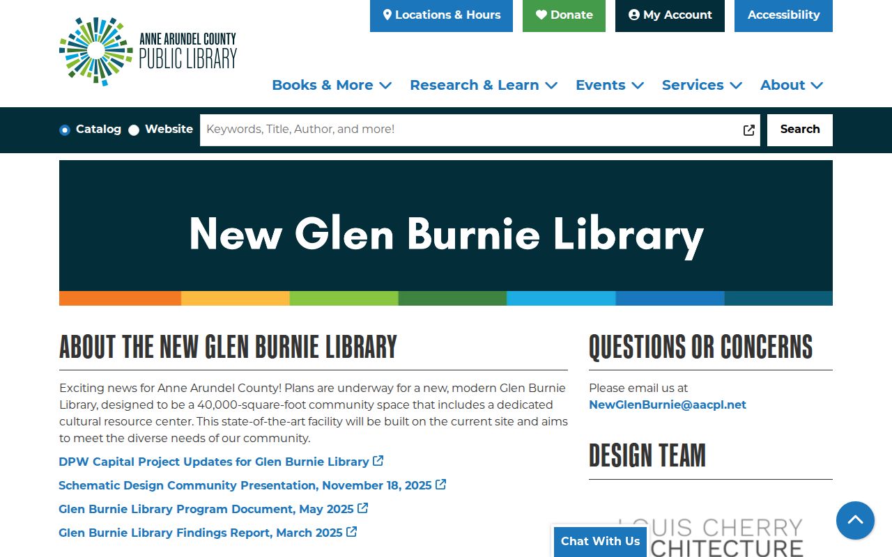 Glen Burnie people search and new library planning