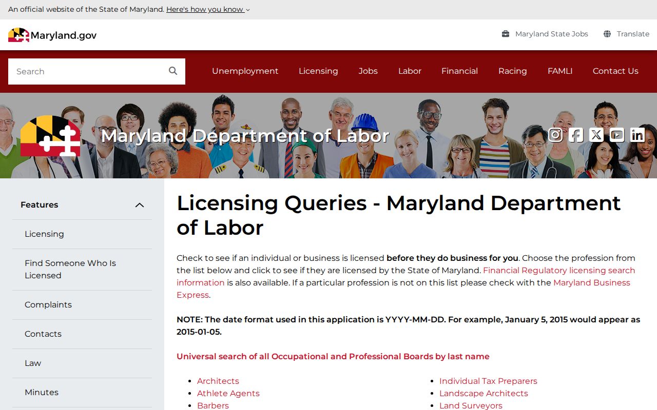 Glen Burnie people directories Maryland professional license lookup