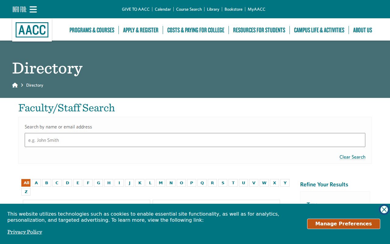 Glen Burnie people directories AACC faculty and staff search