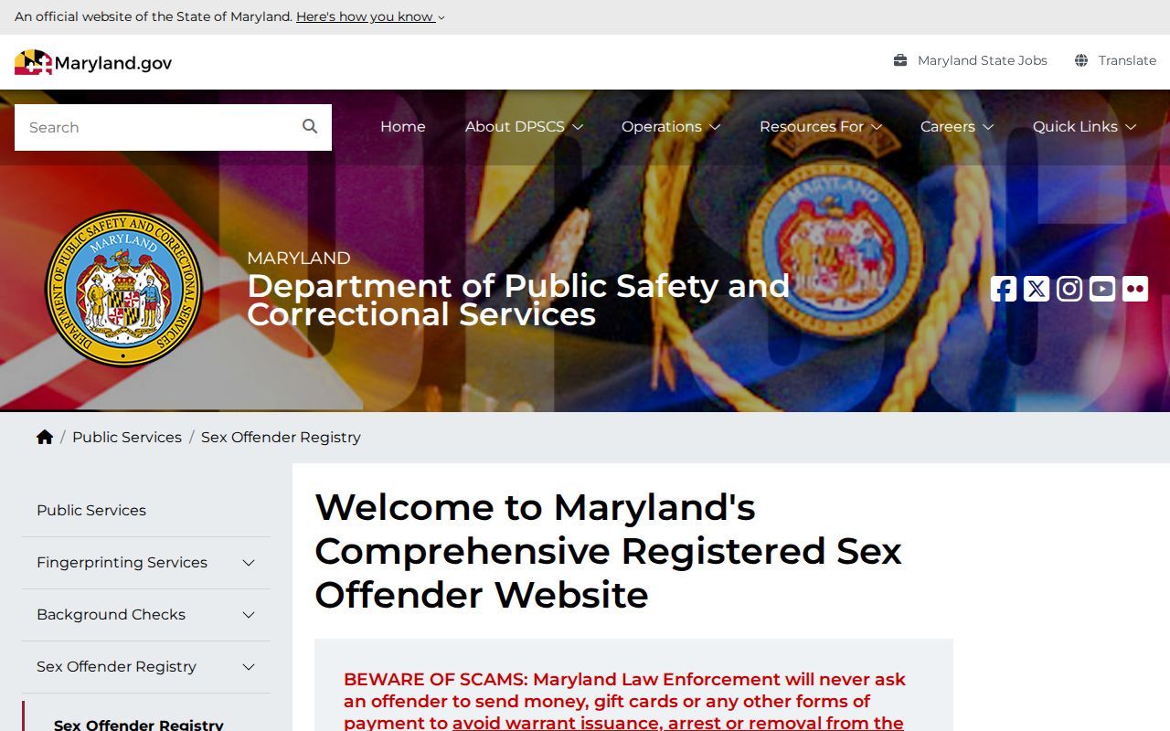 Glen Burnie public records Maryland offender registry controls